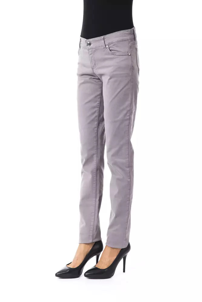 Grey cotton women's trousers
