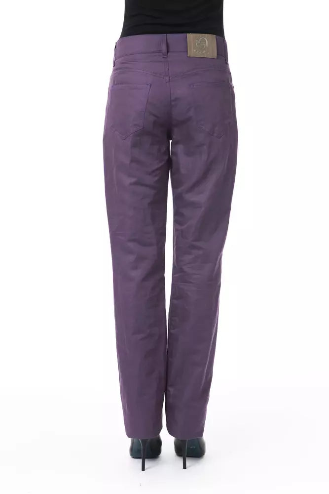 Lila Damenhose aus Baumwolle