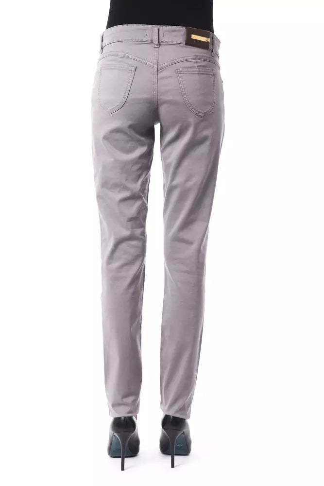 Grey cotton women's trousers
