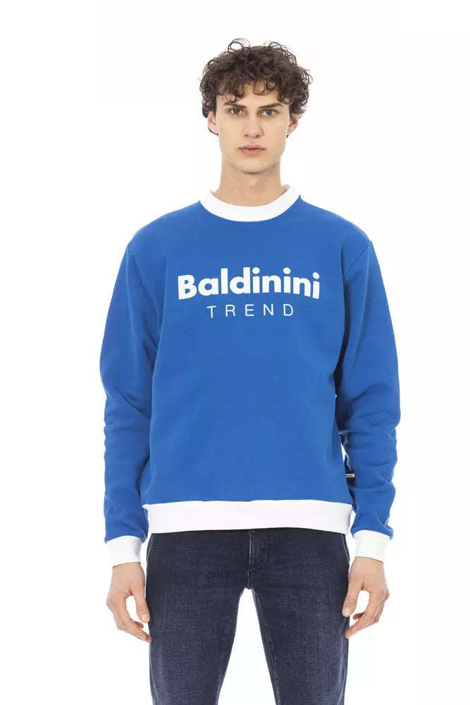 Blauer Baumwollpullover für Männer