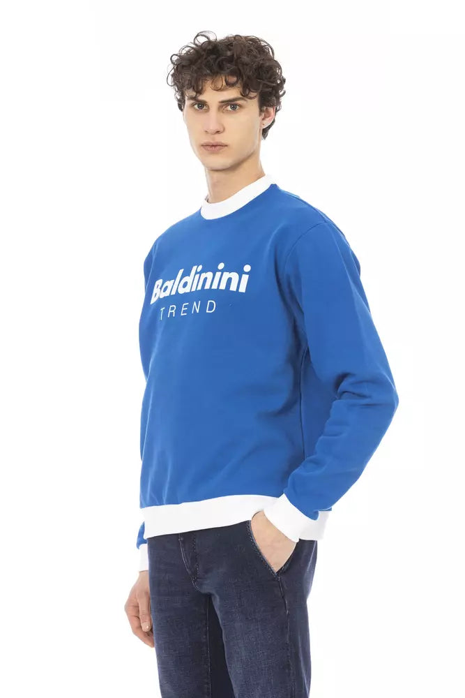 Blauer Baumwollpullover für Männer