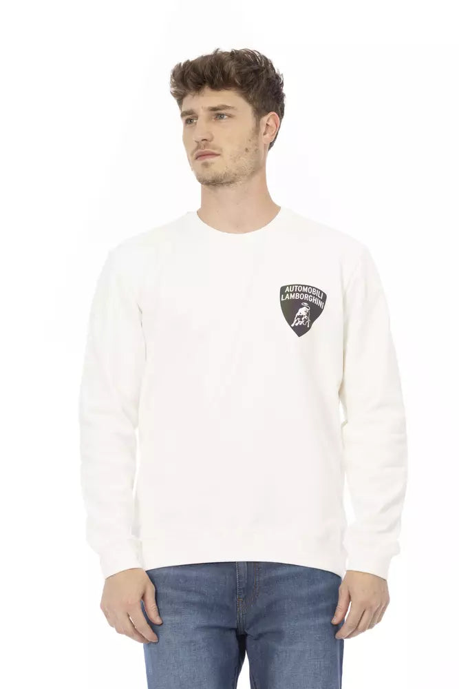 White cotton sweater for men