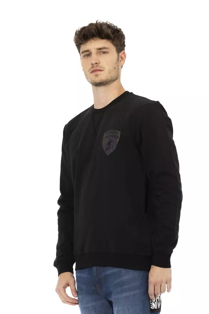 Automobili Lamborghini Schwarzer Baumwollpullover für Männer