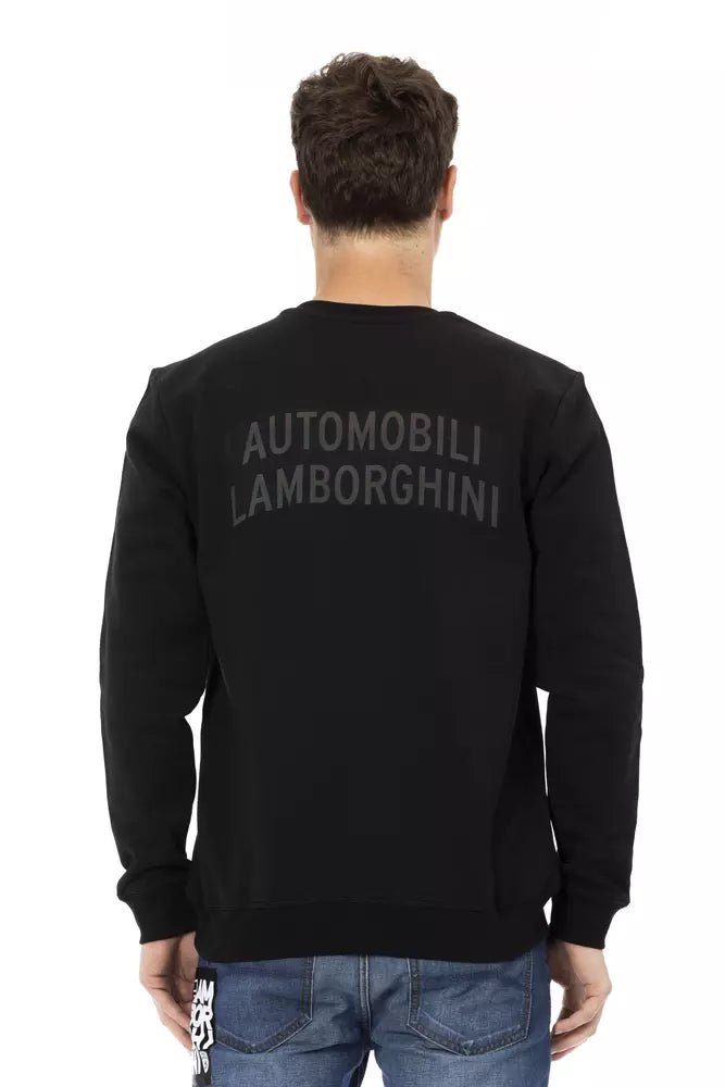 Automobili Lamborghini Schwarzer Baumwollpullover für Männer