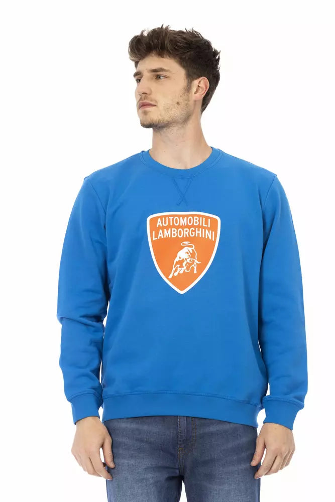 Blue cotton sweater for men