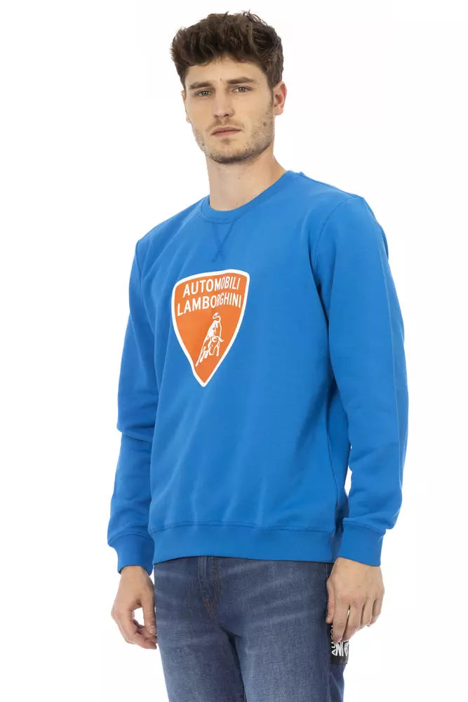 Blue cotton sweater for men
