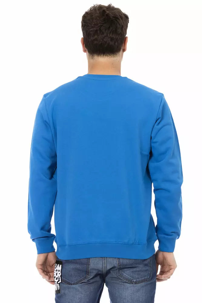 Blue cotton sweater for men