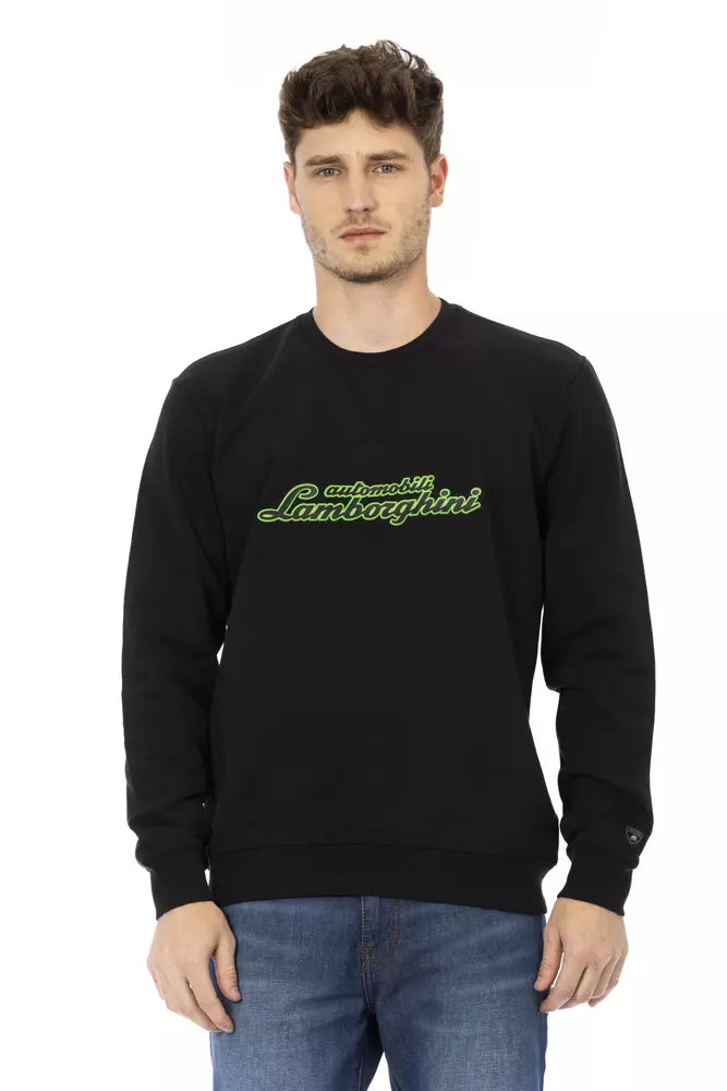 Black cotton sweater for men