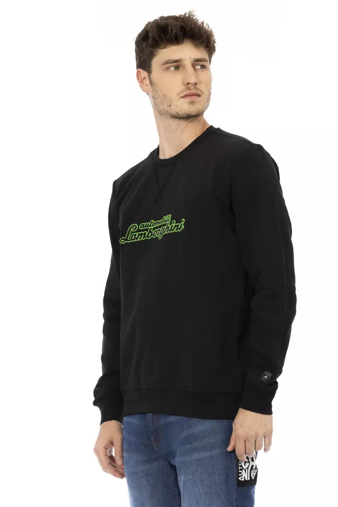 Black cotton sweater for men