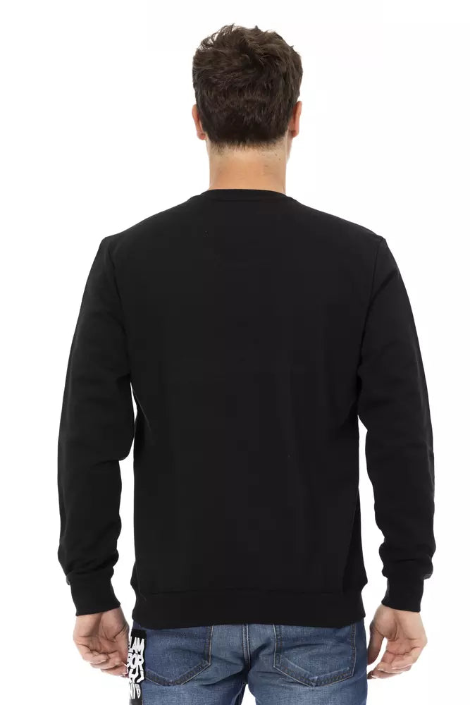 Black cotton sweater for men