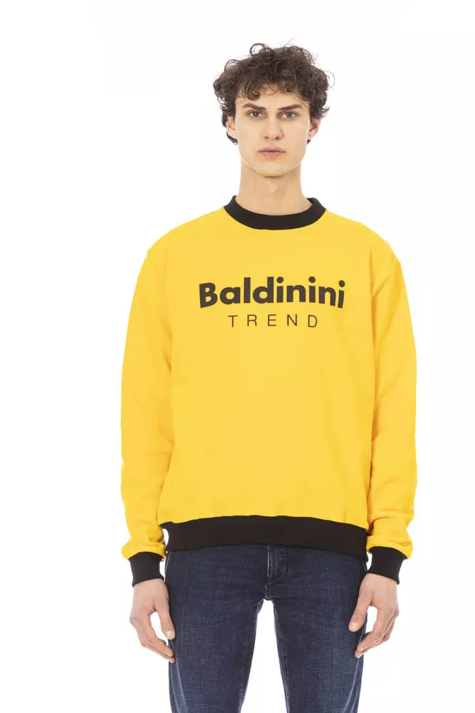 Yellow cotton hoodie for men