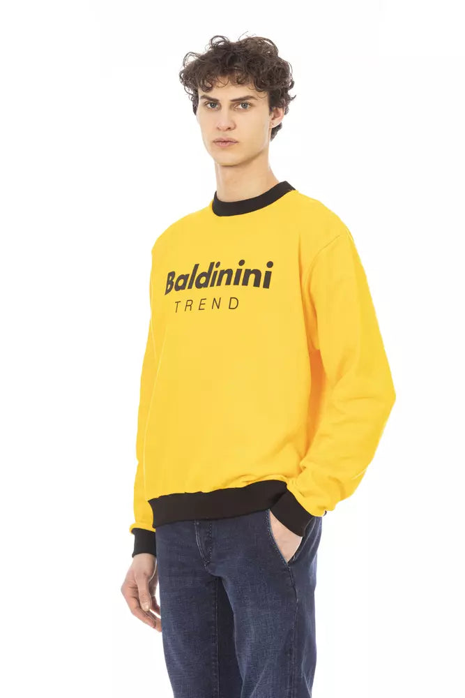 Yellow cotton hoodie for men