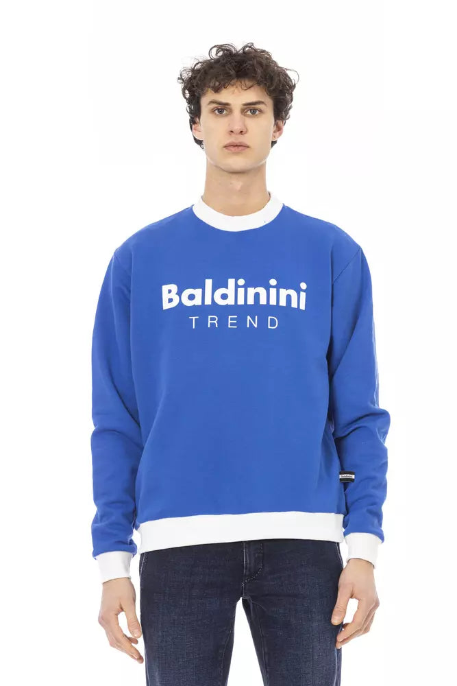 Blue cotton sweater for men