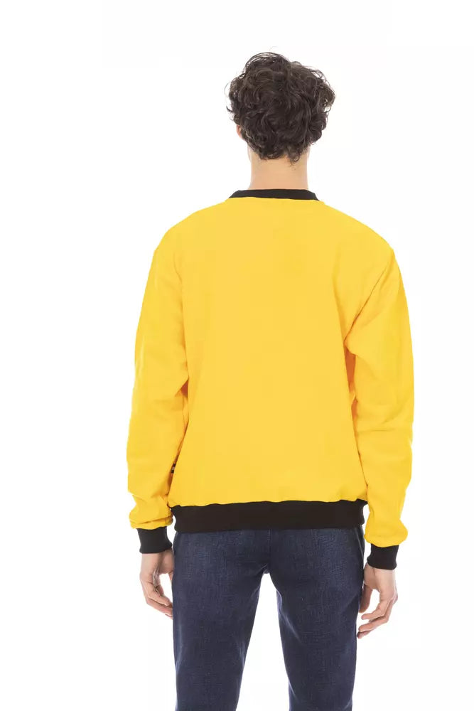 Yellow cotton hoodie for men
