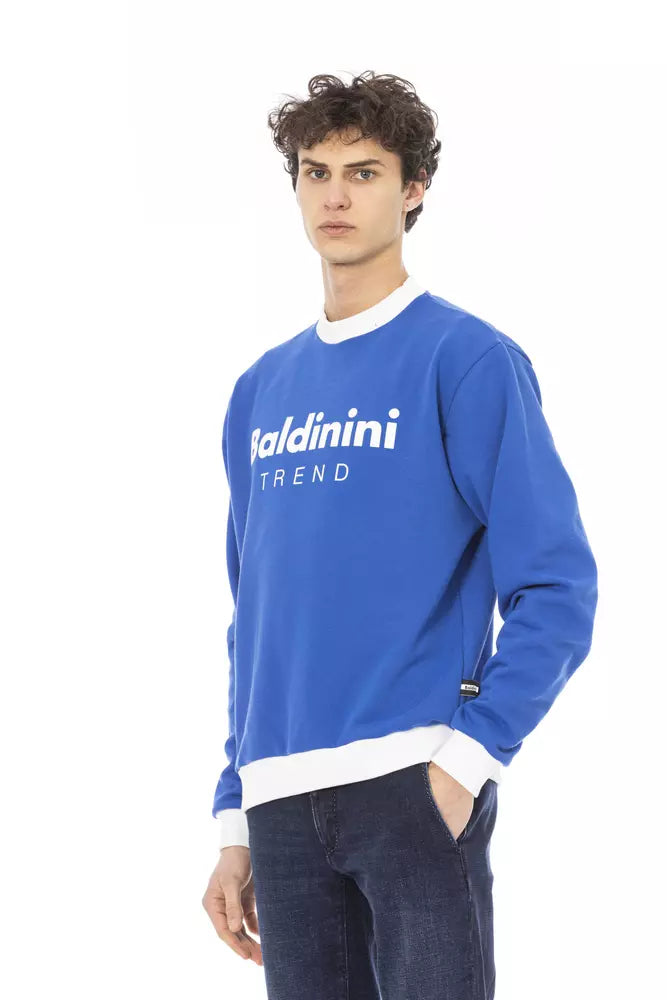 Blue cotton sweater for men