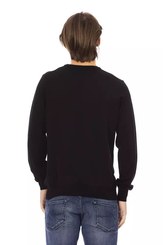 Baldinini Trend Schwarzer Stoff Männer Pullover