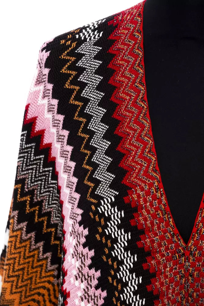 Multicolor wool women poncho