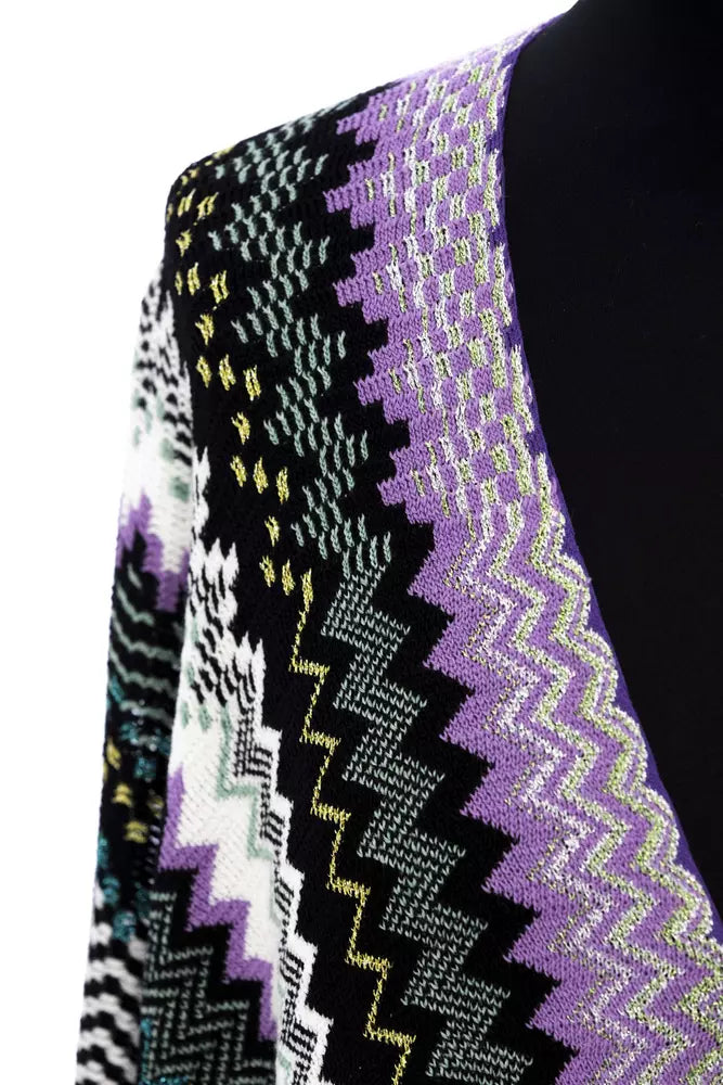 Multicolor wool women poncho