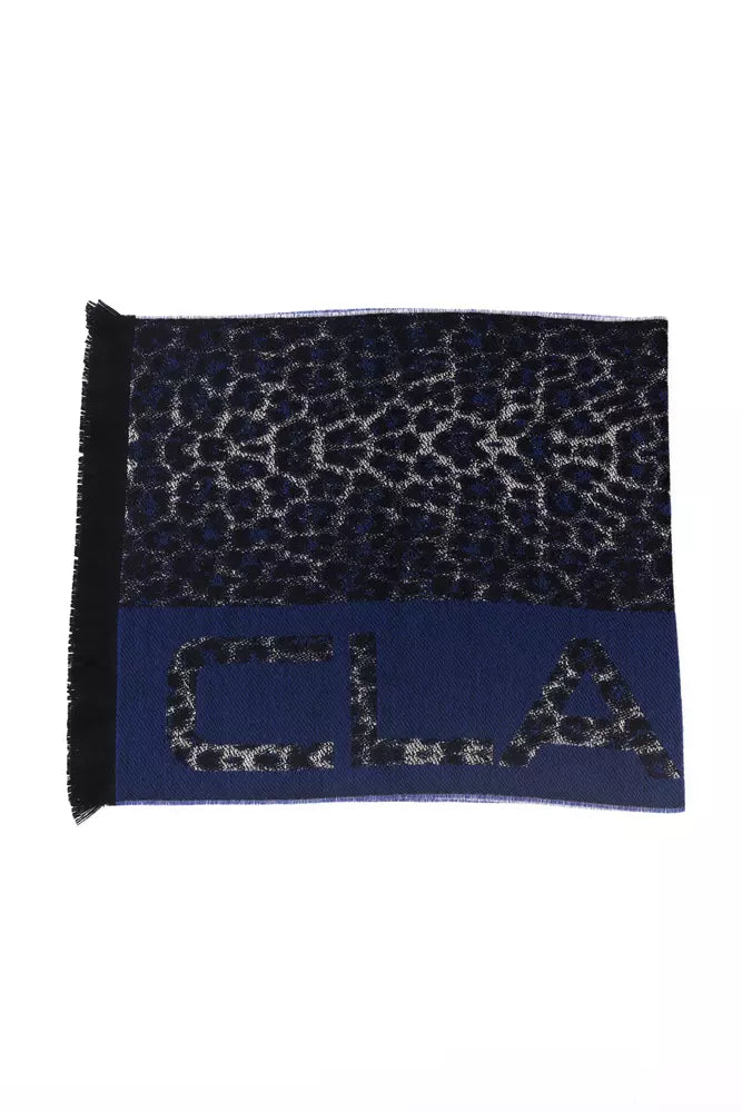 Blue wool scarf for men