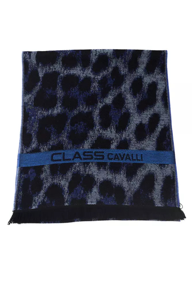 Blue wool scarf for men
