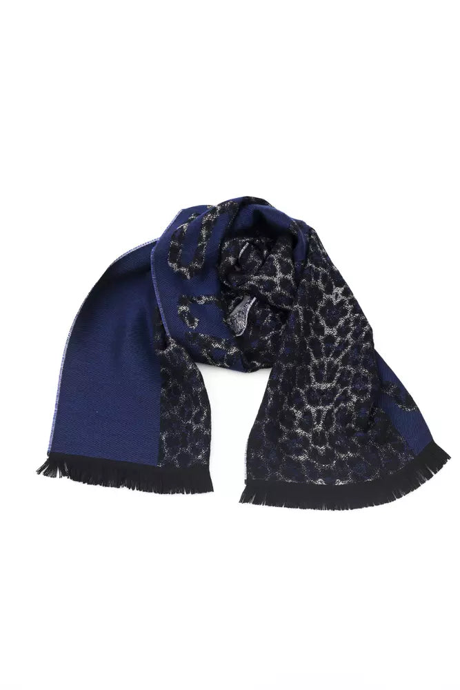 Blue wool scarf for men