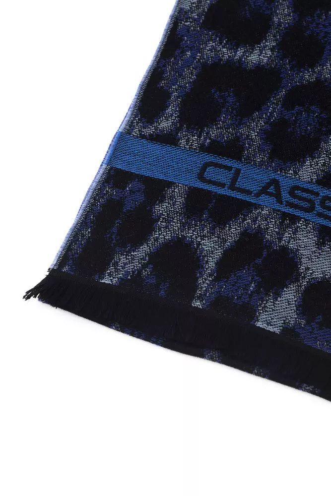 Blue wool scarf for men