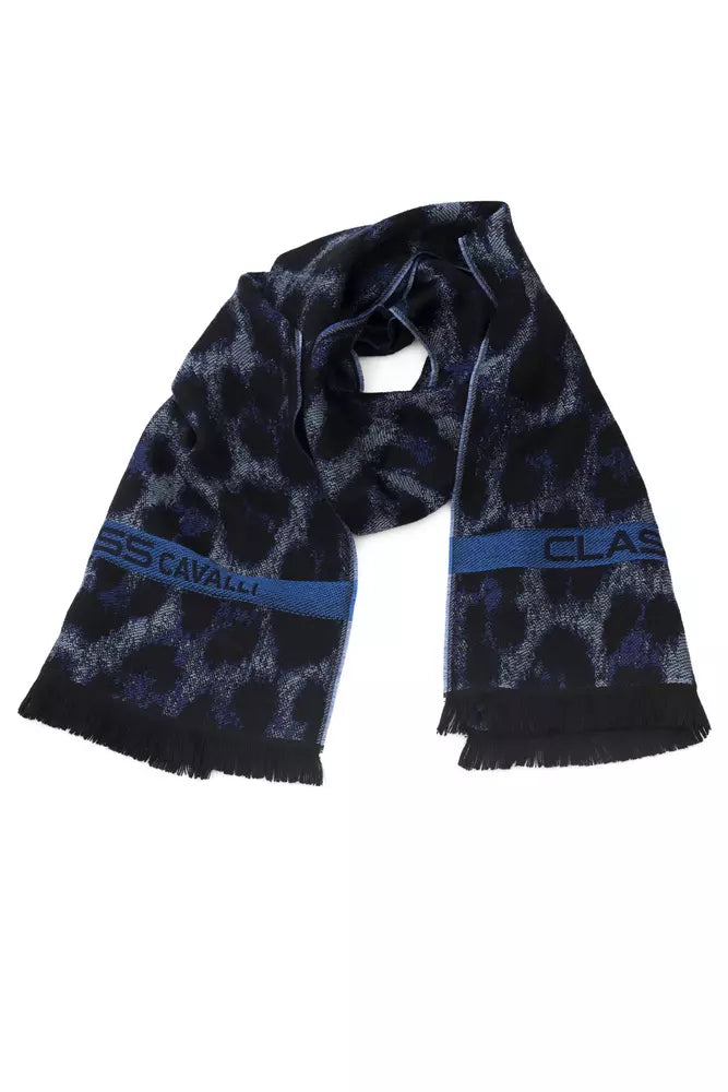 Blue wool scarf for men