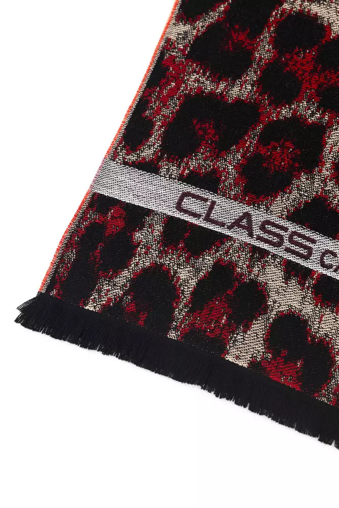 Burgundy men's wool scarf
