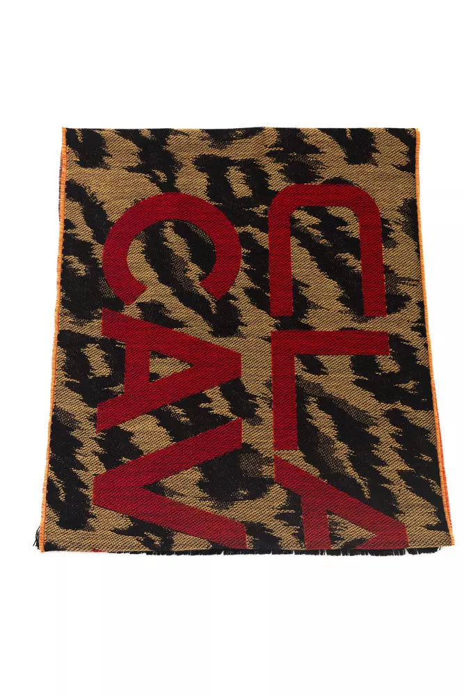 Brown wool scarf for men