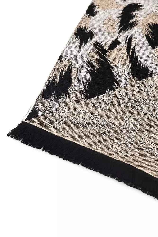 Beige wool men's scarf