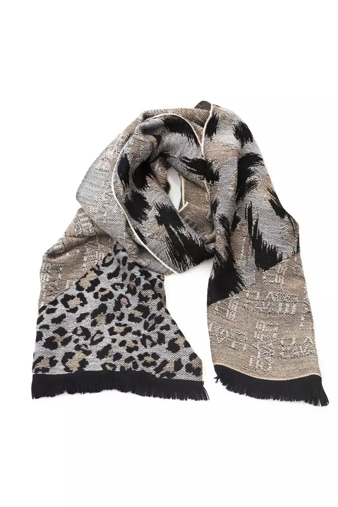 Beige wool men's scarf