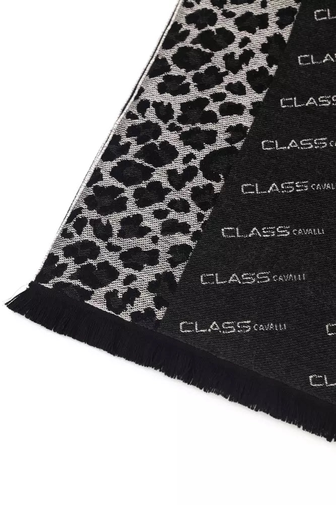 Black wool scarf for men