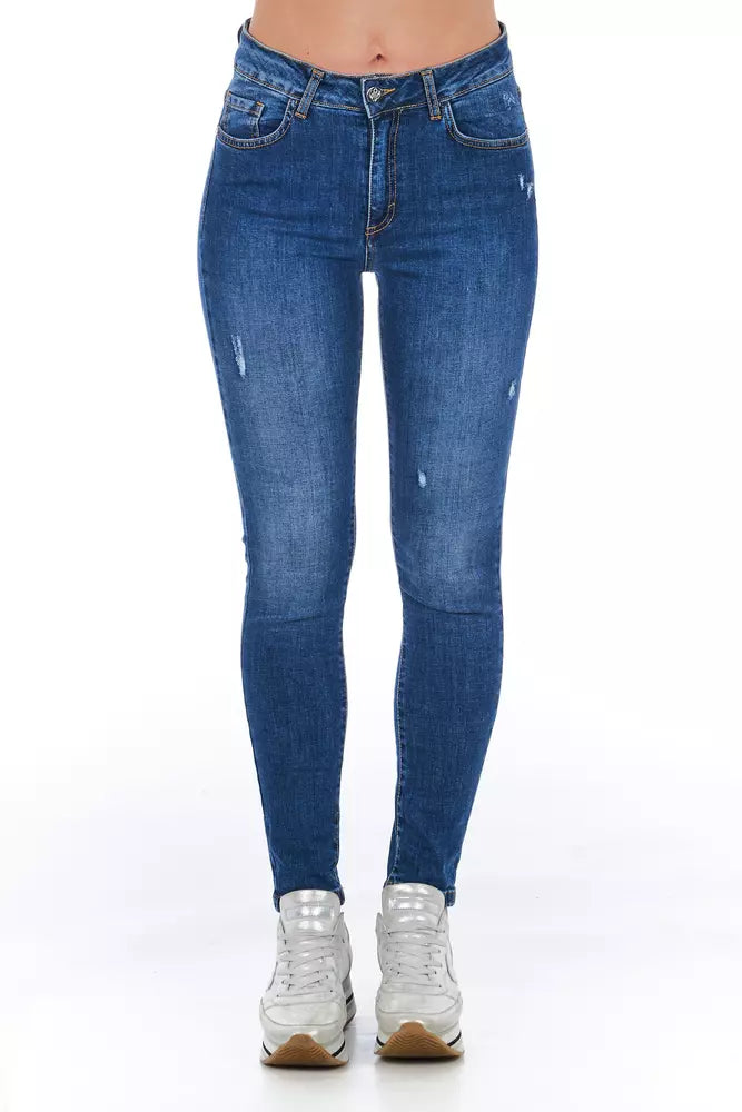 Damenjeans aus Blauem Denim