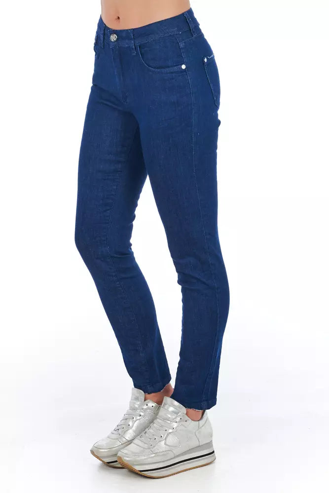 Dunkelblaue Damen-Jeans im Skinny-Schnitt
