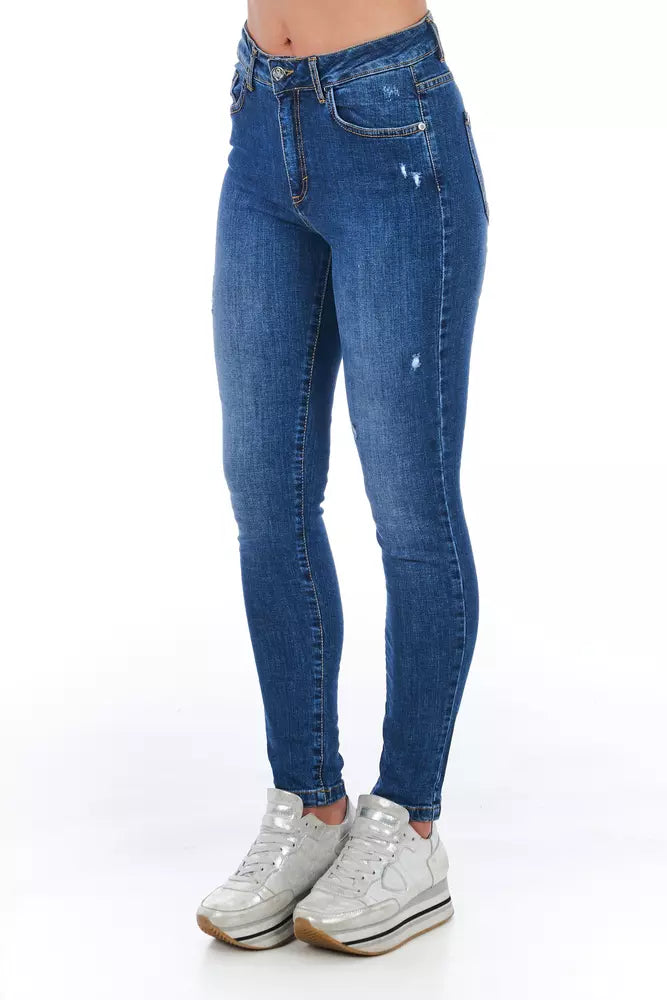 Damenjeans aus Blauem Denim