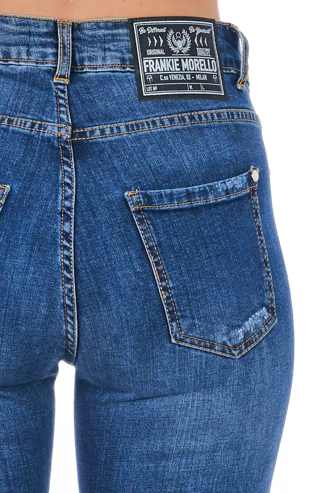 Damenjeans aus Blauem Denim