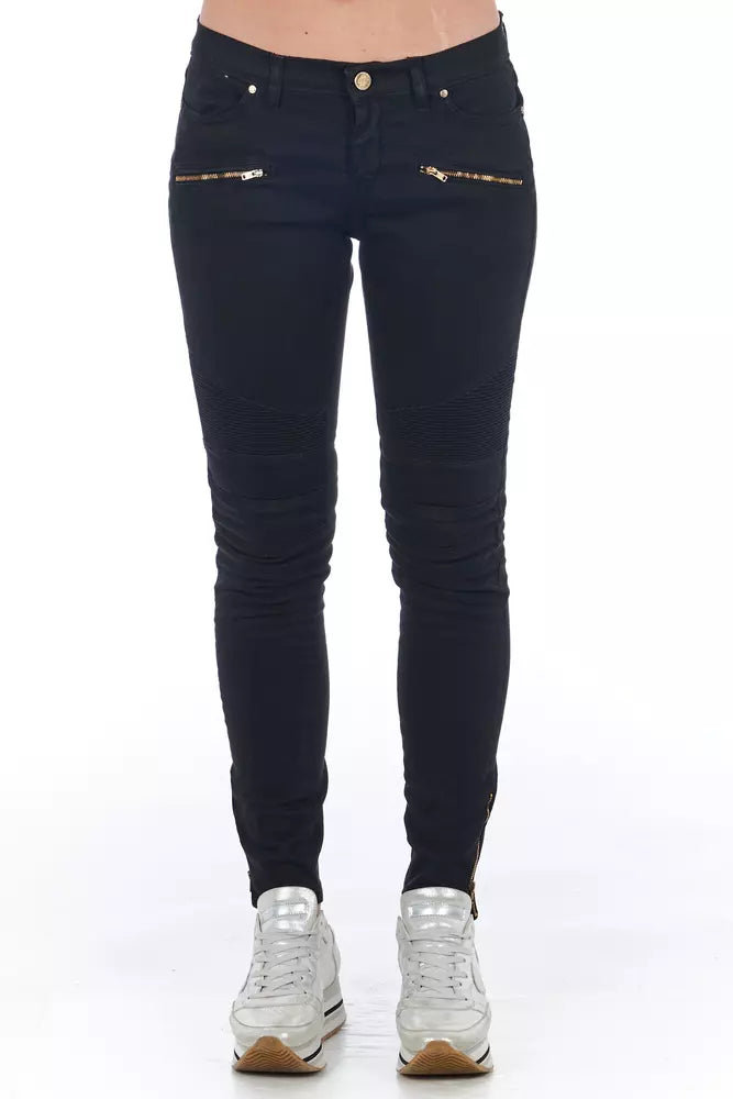 Schwarz Baumwolle Frauen Jeans