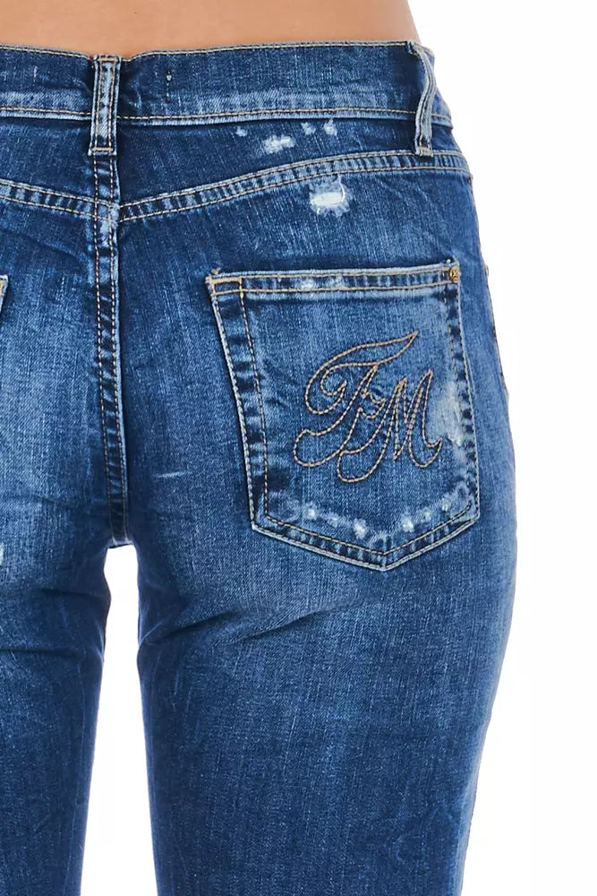 Blaue Damenjeans aus Baumwolle