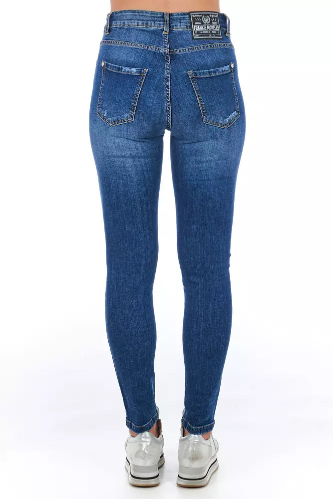 Damenjeans aus Blauem Denim