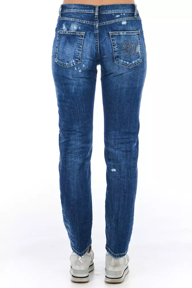 Blaue Damenjeans aus Baumwolle