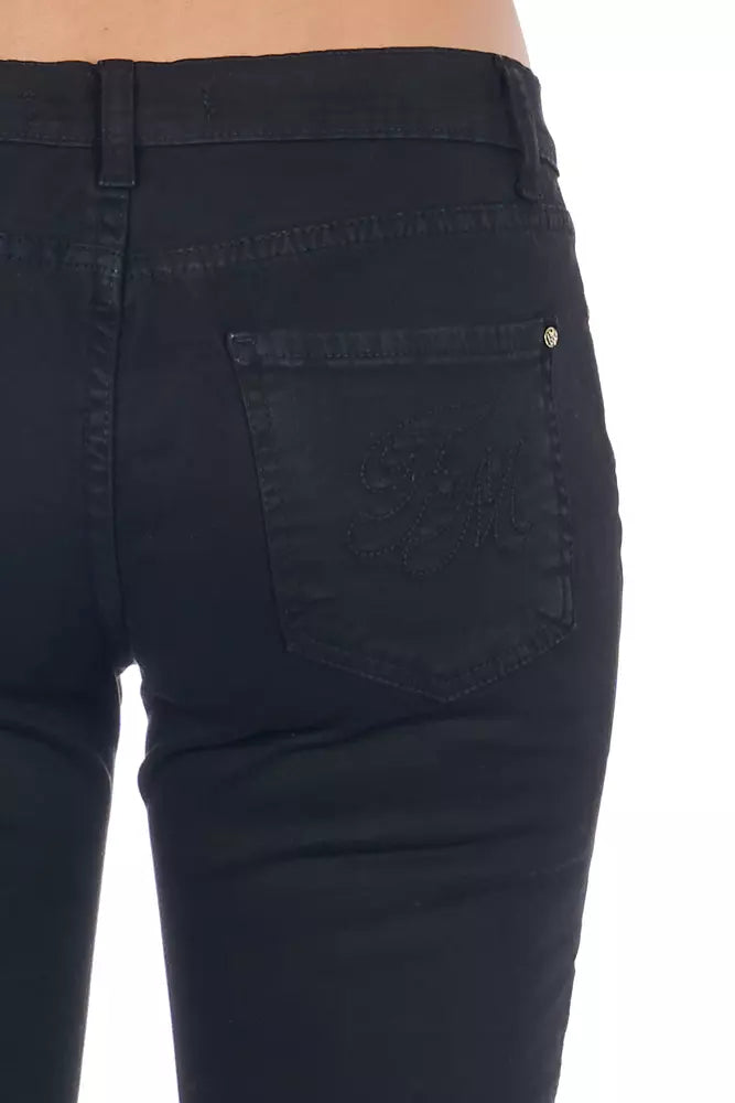 Schwarz Baumwolle Frauen Jeans