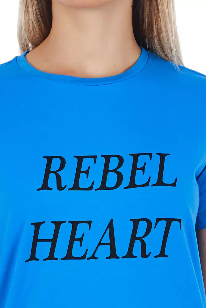 Hellblaues T-Shirt aus Baumwolle für Frauen
