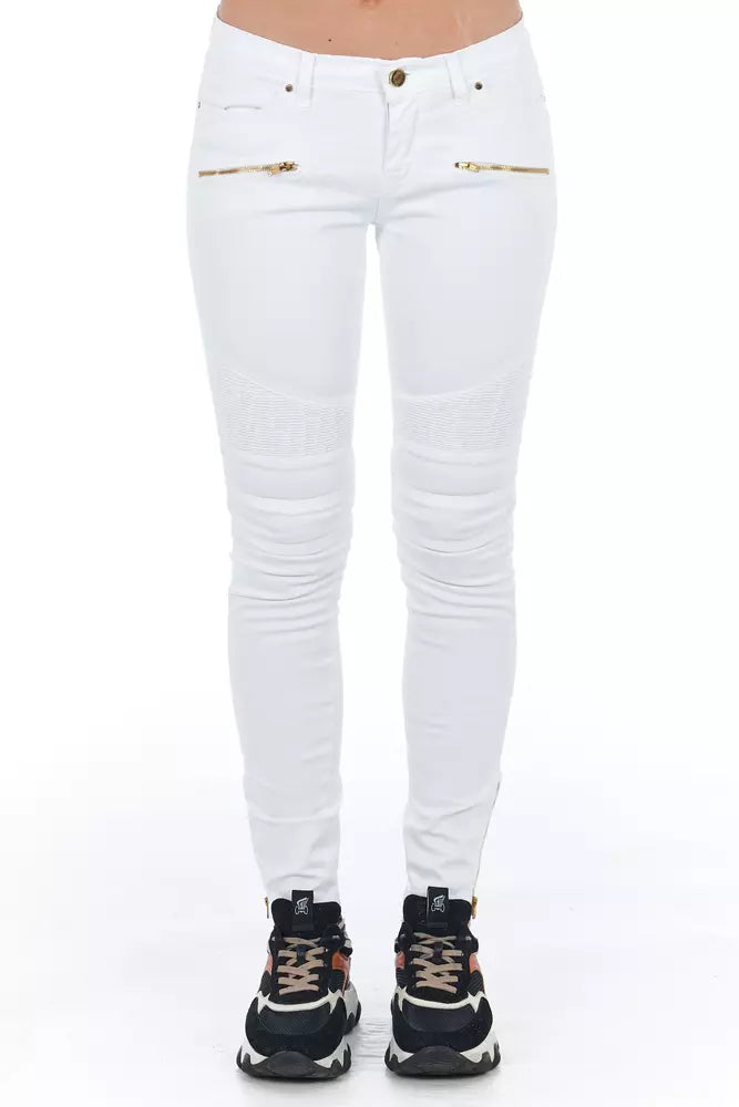 Weiße Baumwolle Frauen Jeans