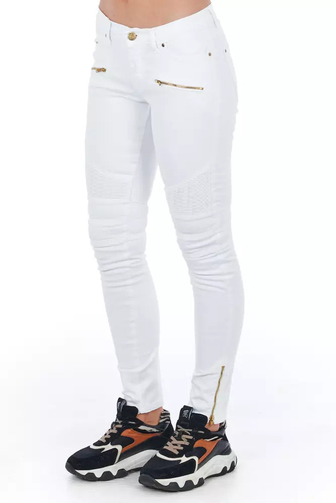 Weiße Baumwolle Frauen Jeans
