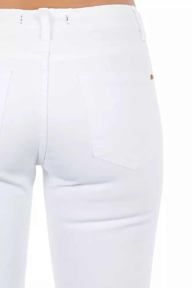 White cotton women's jeans