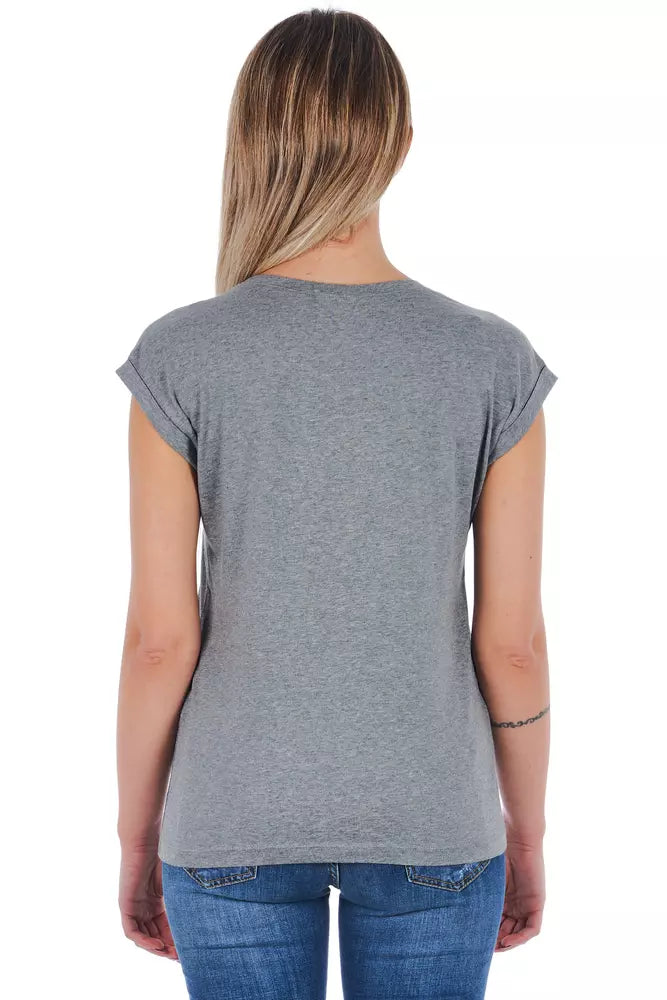 Grey cotton T-shirt for women
