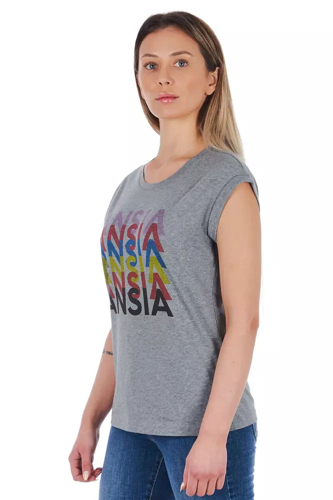 Grey cotton T-shirt for women