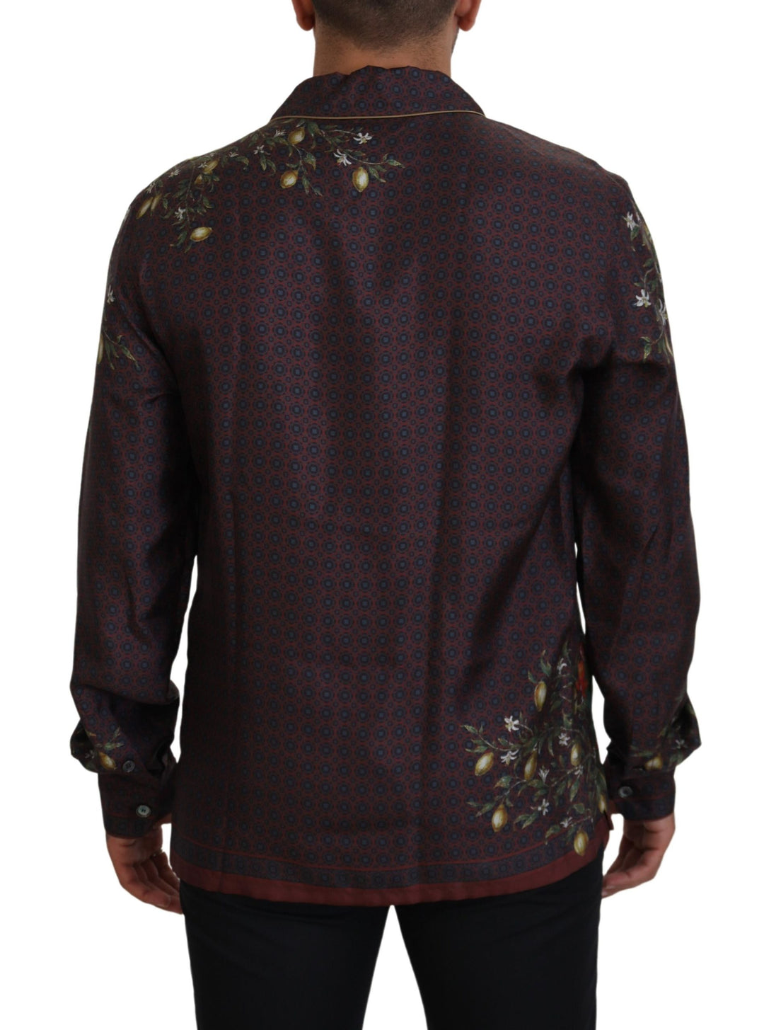 Elegant silk satin pajama-style shirt for men