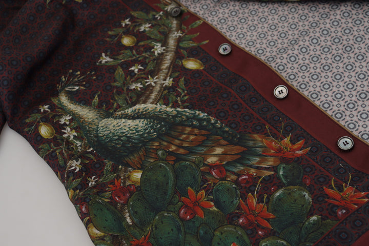 Elegant silk satin pajama-style shirt for men