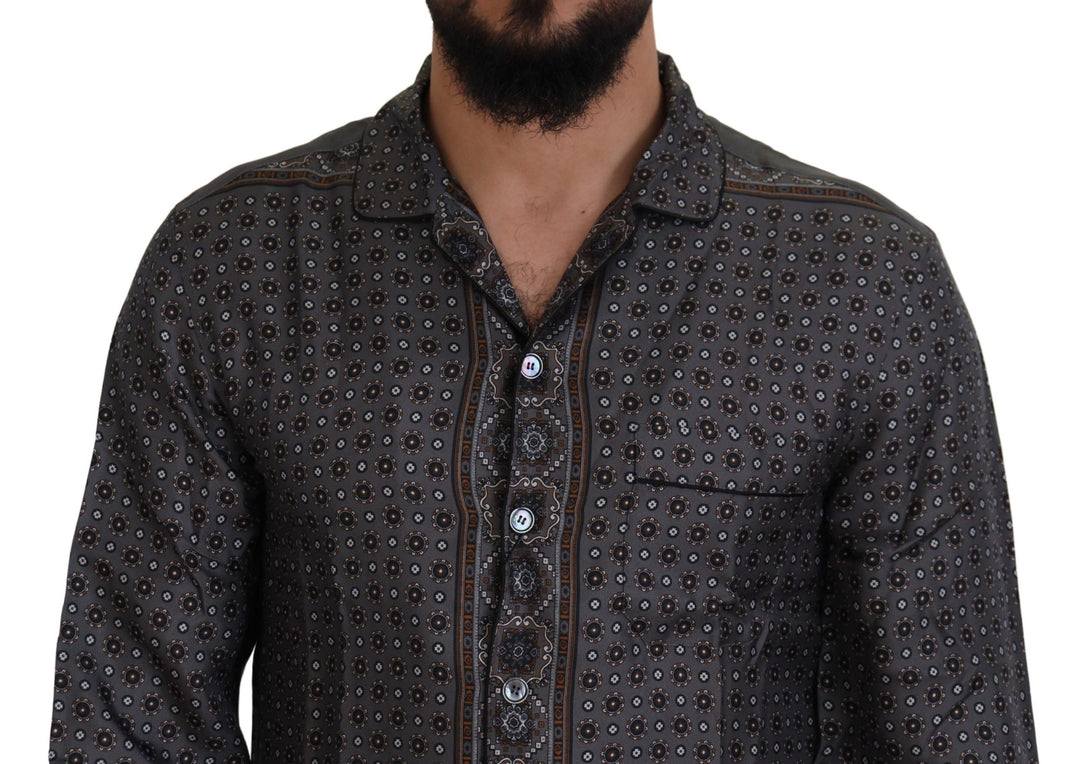 Elegant silk satin baroque shirt